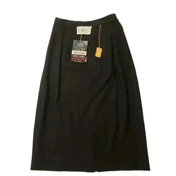 NWT Vintage Britannia 40s 50s 60s Doeskin Flannel Wool Pencil Skirt 22” Waist - Picture 1 of 7